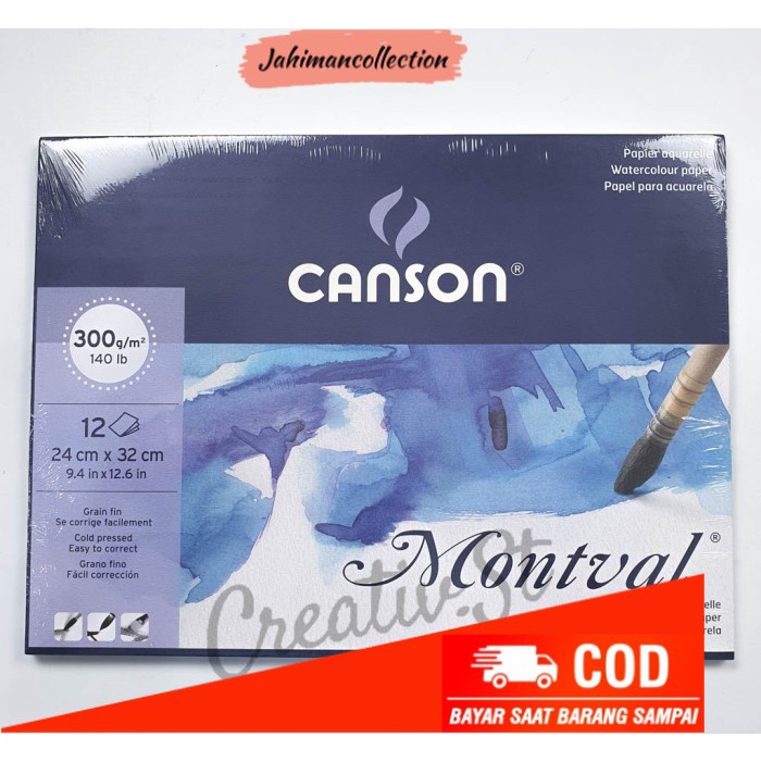 

✨ BISA COD ✨ Canson Montval 24 X 32 Watercolor Paper 12 Sheet 300 Gsm - 300 GSM 24 x 32