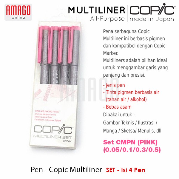 COPIC MULTILINER - PINK - (4 PCS/SET) - CMPN/SET