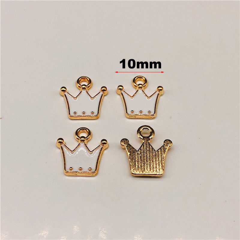 4pcs Liontin Enamel Charms Bentuk Mahkota Untuk Membuat Perhiasan