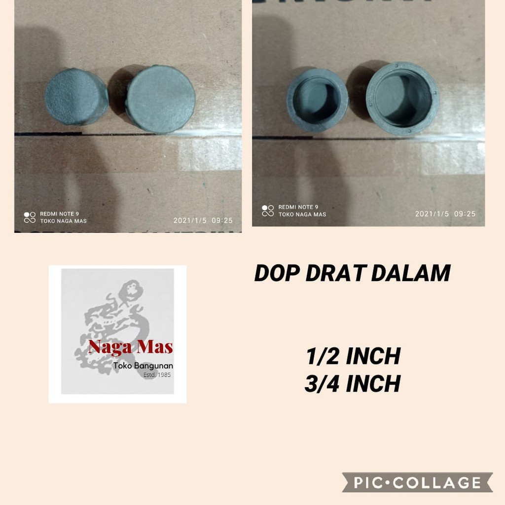 Dop Drat Dalam  Pvc/Tutup Pipa Drat Dalem /Cap Ulir SR/Dop/Drat/Dalam