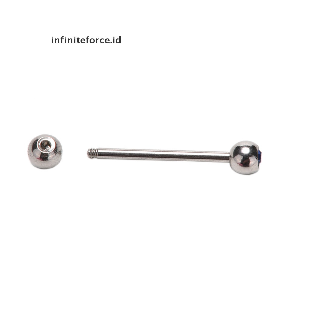 5pcs / Set Cincin Tindik Lidah Bentuk Barbell Bahan Stainless Steel