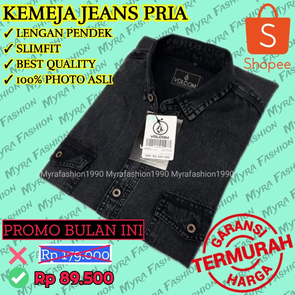 KEMEJA JEANS LEVIS LENGAN PENDEK PRIA WARNA HITAM / KEMEJA JEANS PRIA / KEMEJA LENGAN PENDEK PRIA