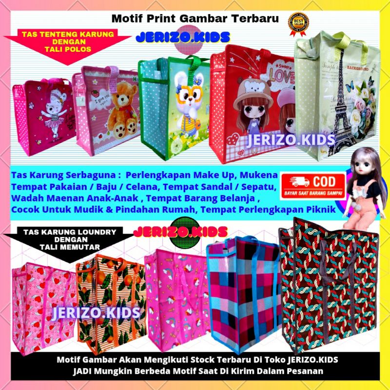 Tas Tenteng Karung Tentengan Laundry Loundry Serbaguna Bepergian Piknik Mudik Tas Travel Lipat Tote 