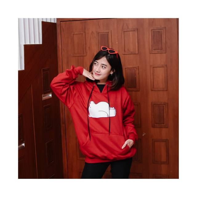 HOODIE WANITA SLEEP THE BEAR / HOODIE WANITA TEBAL