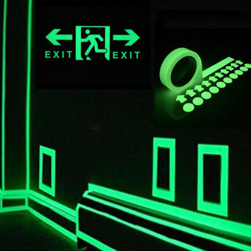 Hot Sale /1/1.5/4M Self Adhesive Luminous Glow Tape/Selotip Bercahaya Neon Reflektif/Stiker Garis Dinding Mencolok Bercahaya/Tape Peringatan Keamanan Keamanan Dropshipping