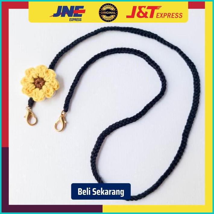 Daisy Mask Strap Lightweight Mask Strap Strap Masker Rajut - Yellow Daisy