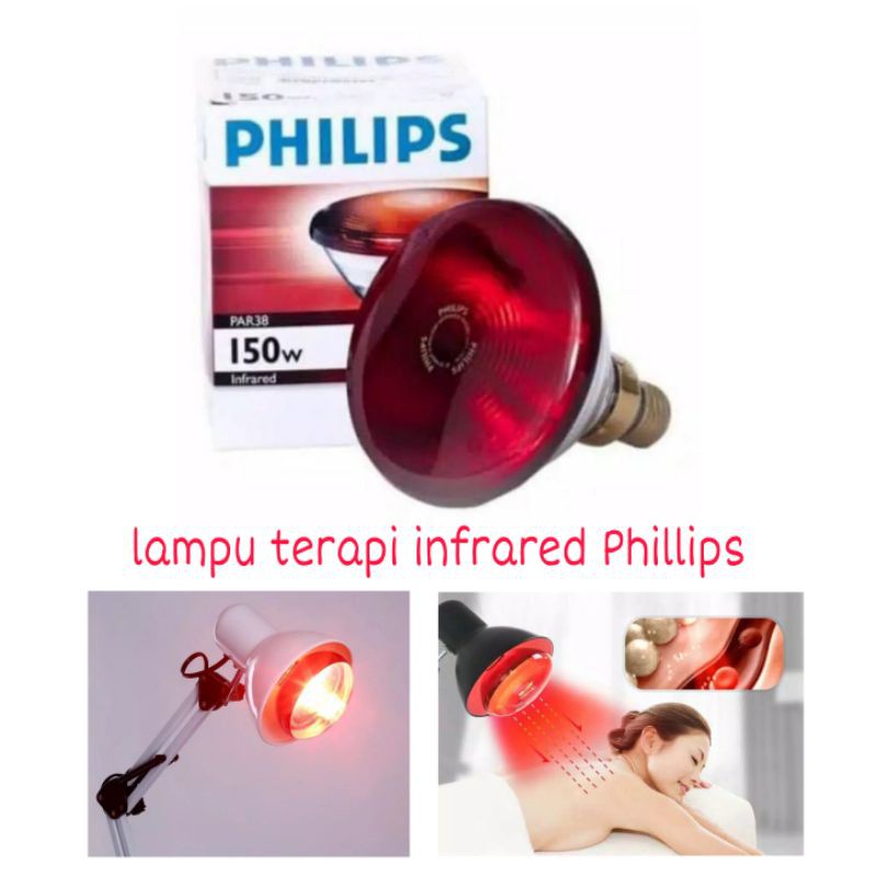 lampu terapi infrared Philips sinar merah incandescent 230V PAR38E