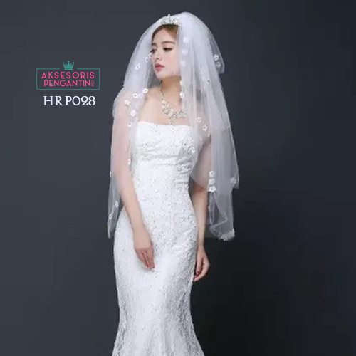 [BISA COD] AKSESORIS KEPALA LACE VEIL PENGANTIN KERUDUNG WEDDING HRP028