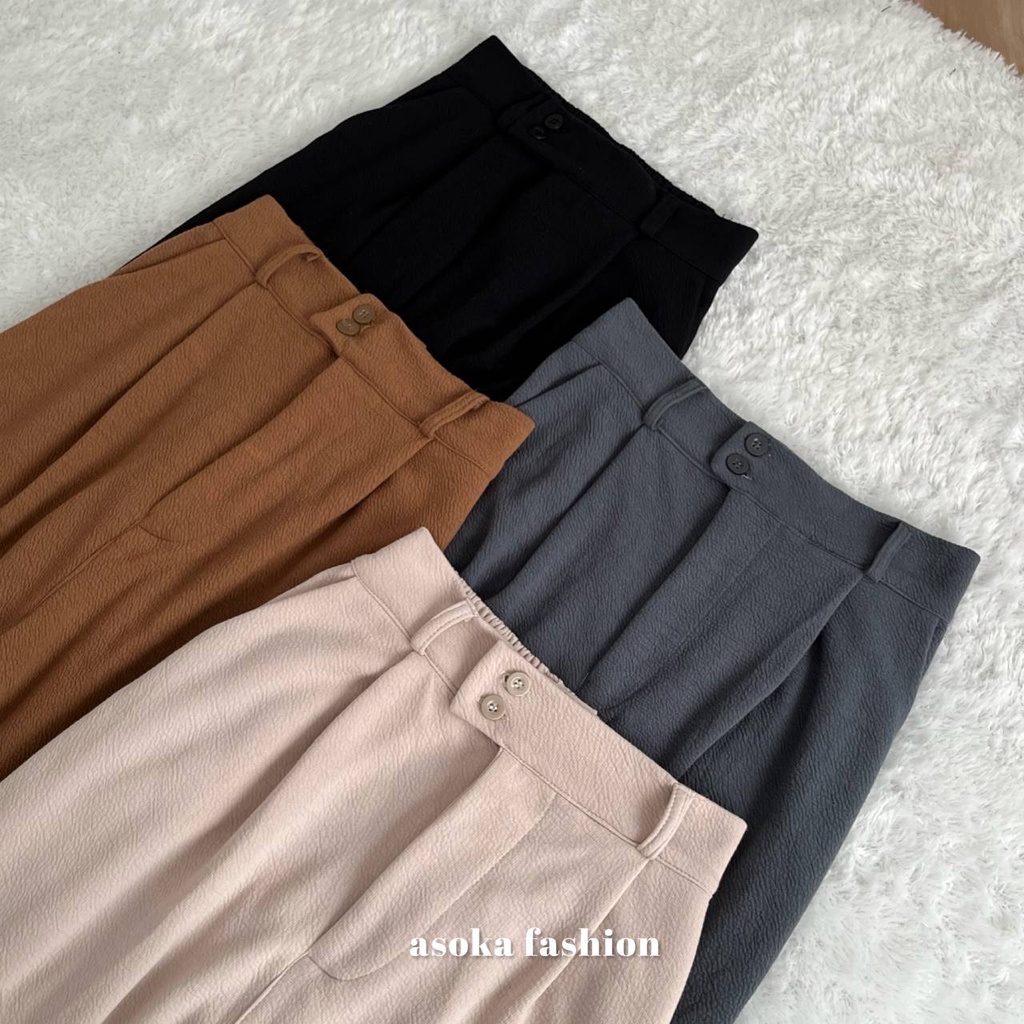 ASOKA Violyn Pants 2122 - Celana Kulot Waffle - Celana Casual Wanita