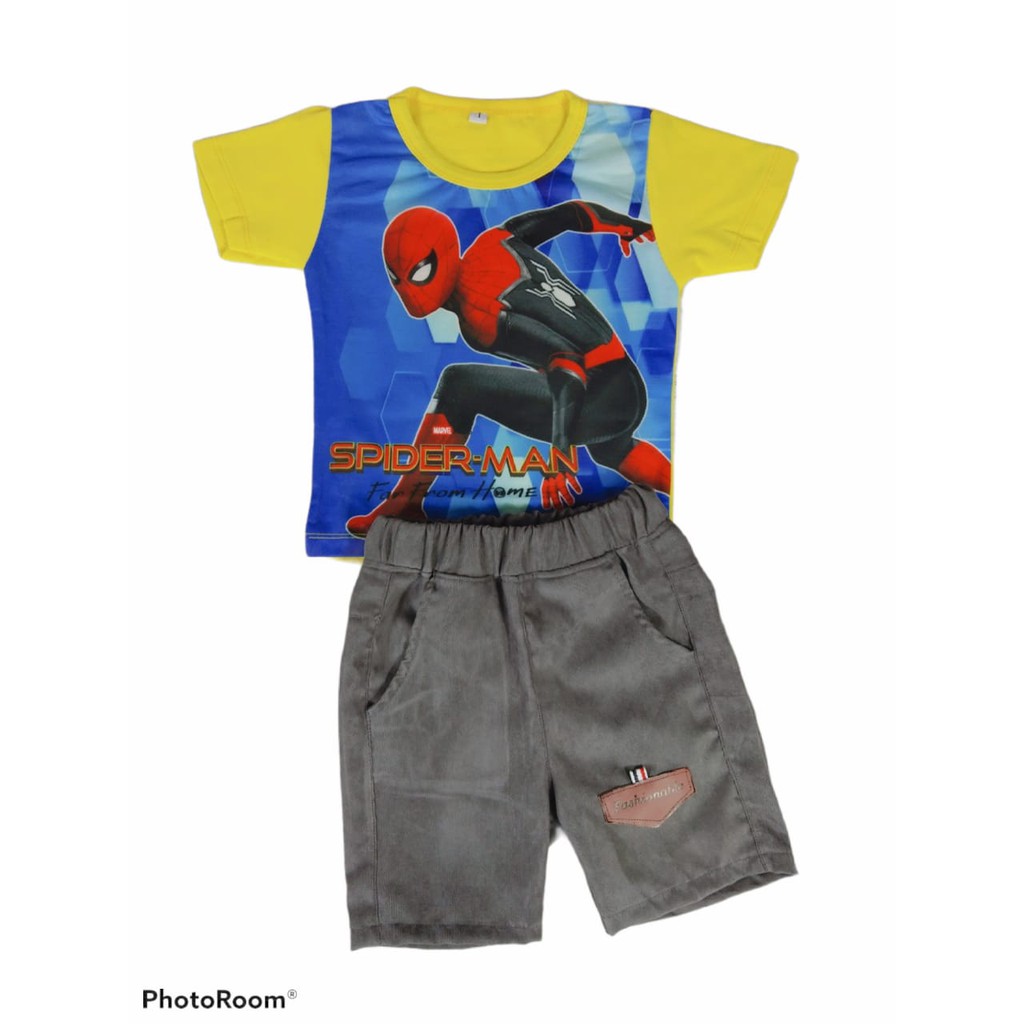 SETELAN ANAK LAKI LAKI/OBLONG PRINT/CLN CODURROY/M.SPIDERMAN/UNTUK USIA 6 BLN - 4THN/COD