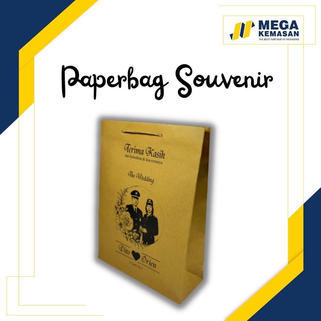 

Paperbag Souvenir / Taskertas Pernikahan / Taskertas Kraft