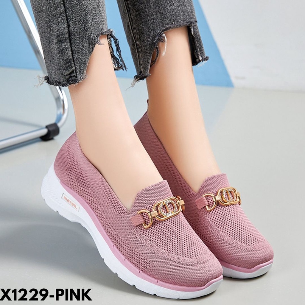 SNEAKERS WANITA COCOK UNTUK DAILY BAHAN FLYKNIT ADEM DAN KEREN KUALITAS IMPOR 1229