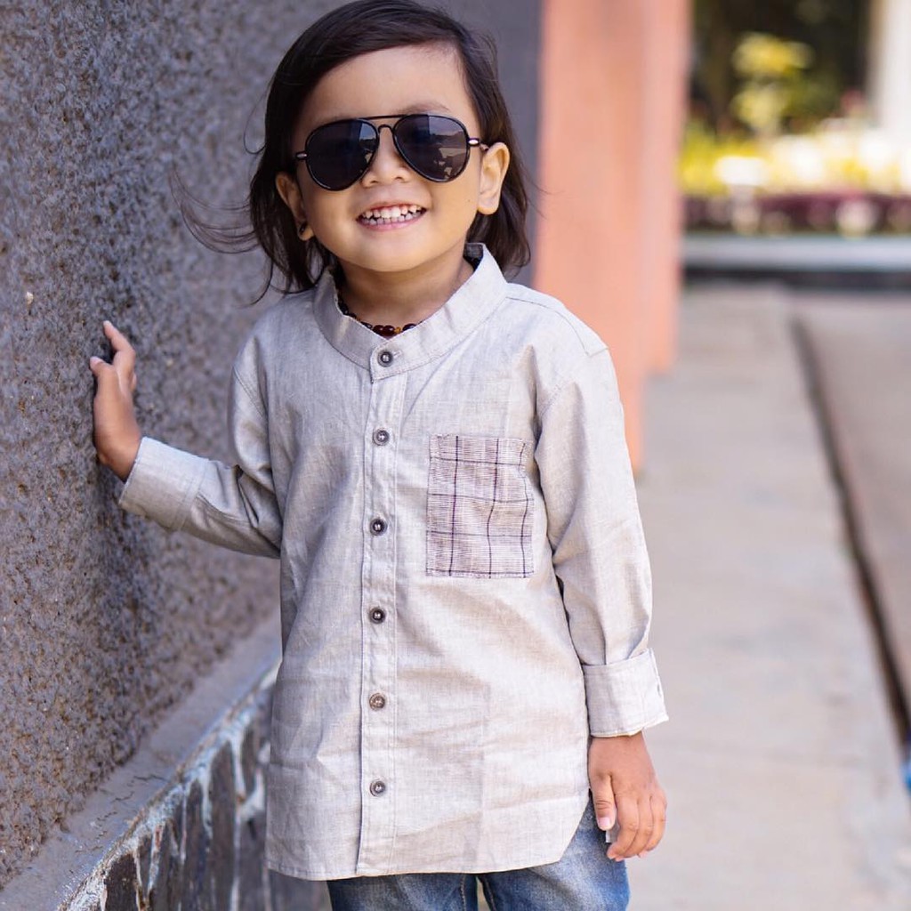 Little Jack Neoline Grey Shirt / KEMEJA ANAK COWOK