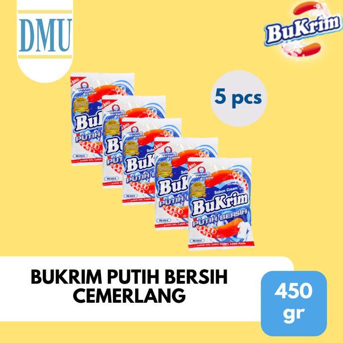 (BISA COD) Sabun Colek BuKrim Putih Bersih Cemerlang 450gr - 5 Pcs MURAH Kode 133