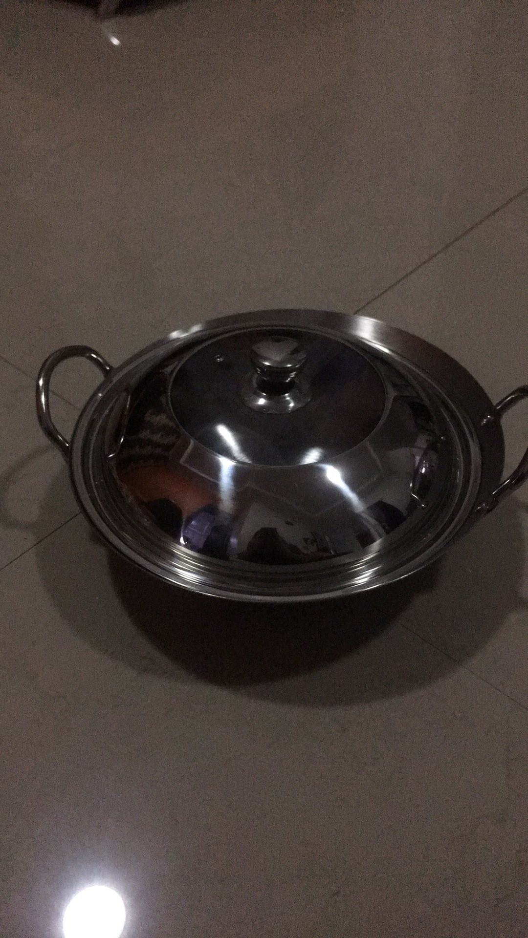 Pamosroom Wajan Stainless 1 Set + Tutup 32cm Kuali Panci Tebal Anti Lengket Tahan Lama Best Seller