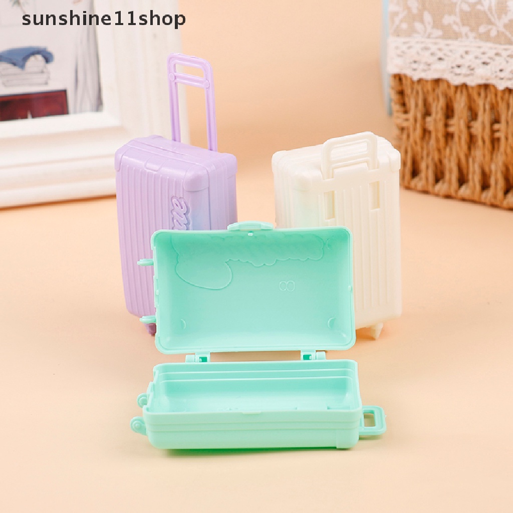 (SHO) 1pc Miniatur Koper Travel Bahan Plastik Untuk Aksesoris Rumah Boneka