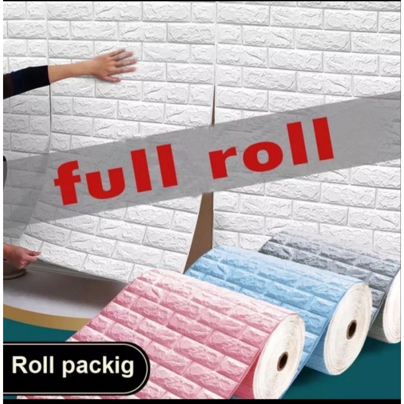 wallpaper dinding 3D foam roll/meteran
