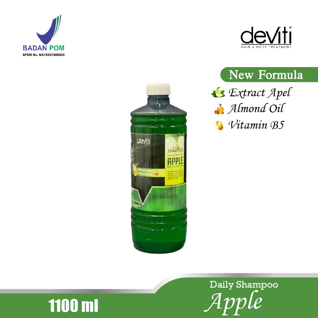 Deviti Hair Shampoo Apple Menguatkan Akar Rambut - Kemasan Botol 1L