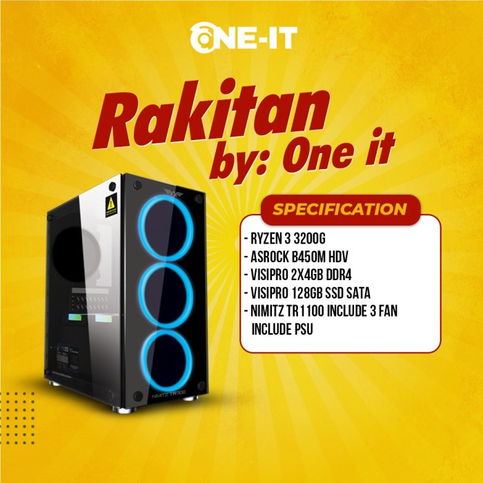 PC Rakitan Ryzen 3 3200G | RAM 8 GB | SSD 128 GB