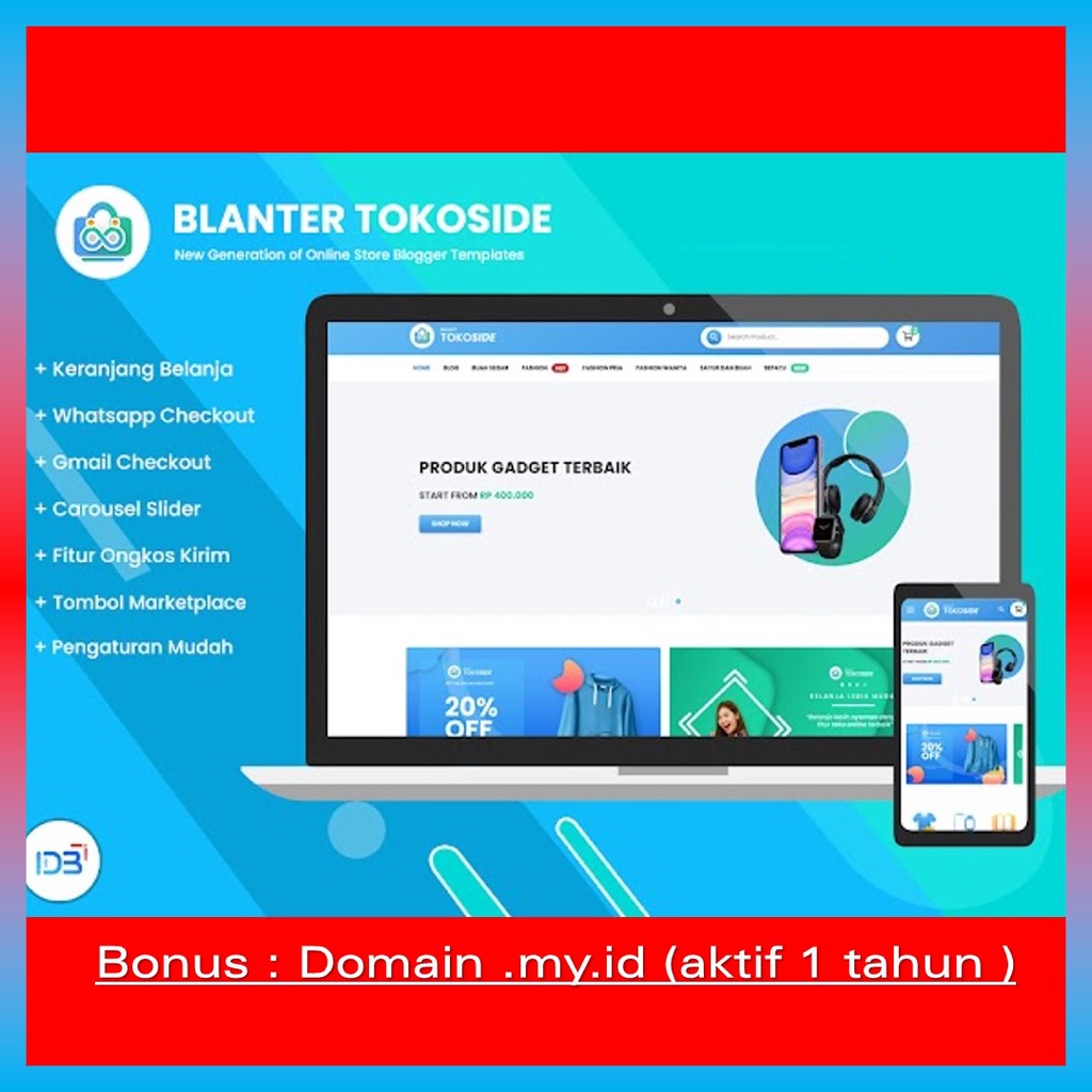 Theme Toko Online Blogspot Blanter Tokoside Premium | Template Blogger Toko Online