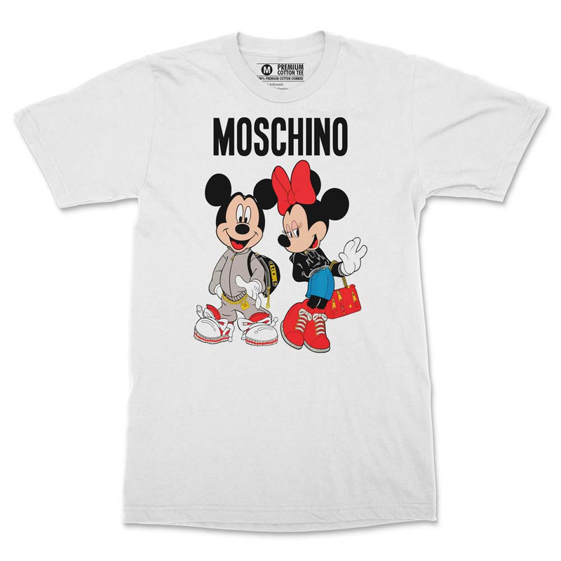 FHB Kaos T-shirt Premium Moschino Minnie and Mickey Mouse Katun Combed Original