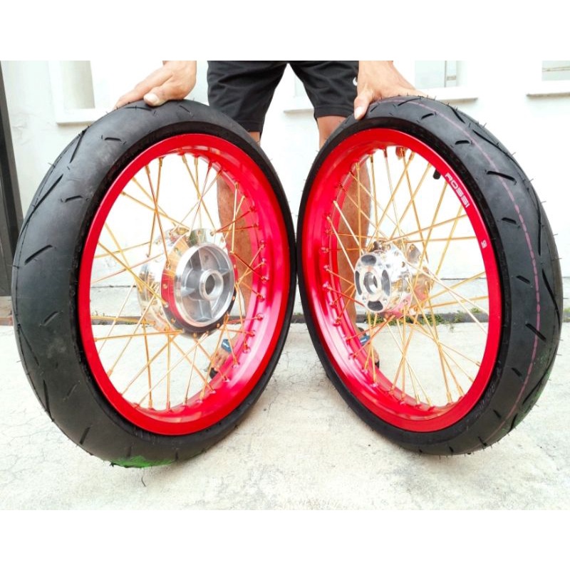 PAKET VELG JARI JARI VIXION R 155 R15 V3 XSR 155 Megapro Verza Tiger CB150 CBR 150 Velg 185 215 Plus Rakit dan Pasang Ban