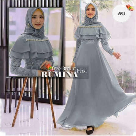Jumbo Gamis Murah Gaun Pesta Muslimah Baju Pesta Wanita Kondangan Modern Kekinian ld 120 XXL 2022