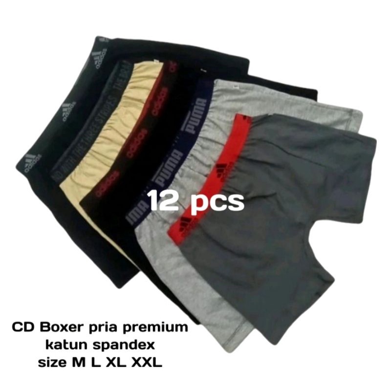 celana dalam pria boxer premium isi 12pcs