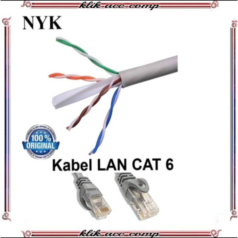 Kabel lan 50 meter cat 6 Internet Jaringan Cat6 UTP 50M