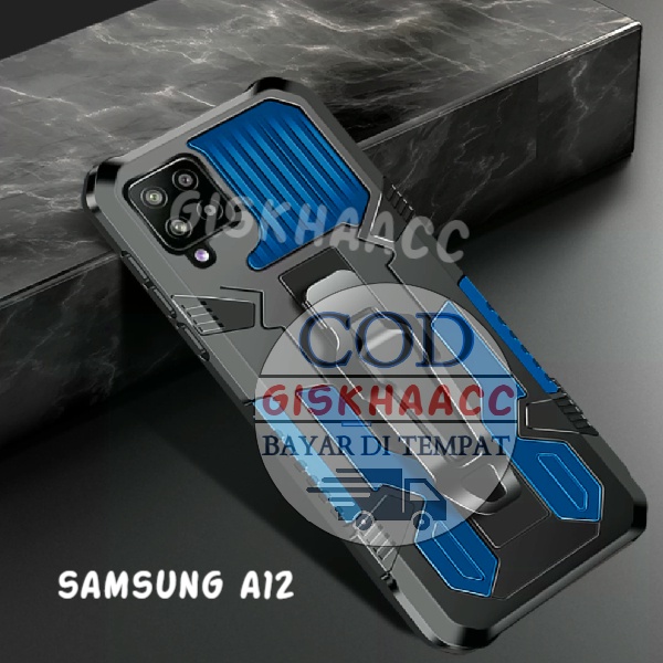 CASE HP SAMSUNG A12 - SAMSUNG M12 CASING STANDING BACK KLIP HARDCASE ROBOT NEW COVER