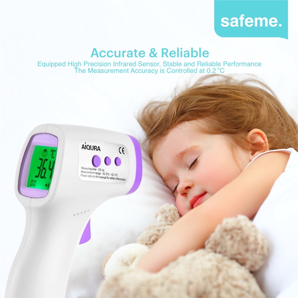 Termometer Infrared Digital Suhu Badan Aiqura AD801 Thermometer Gun Non Contact