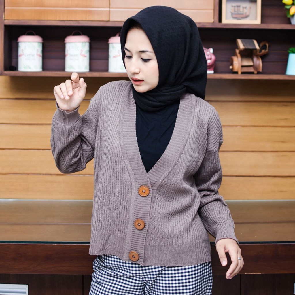 JAKET CARDIGAN BIG BUTTON OVERSIZE - PROMO BERLAKU TERBATAS HANYA UNTUK 10 PEMBELI PERTAMA-