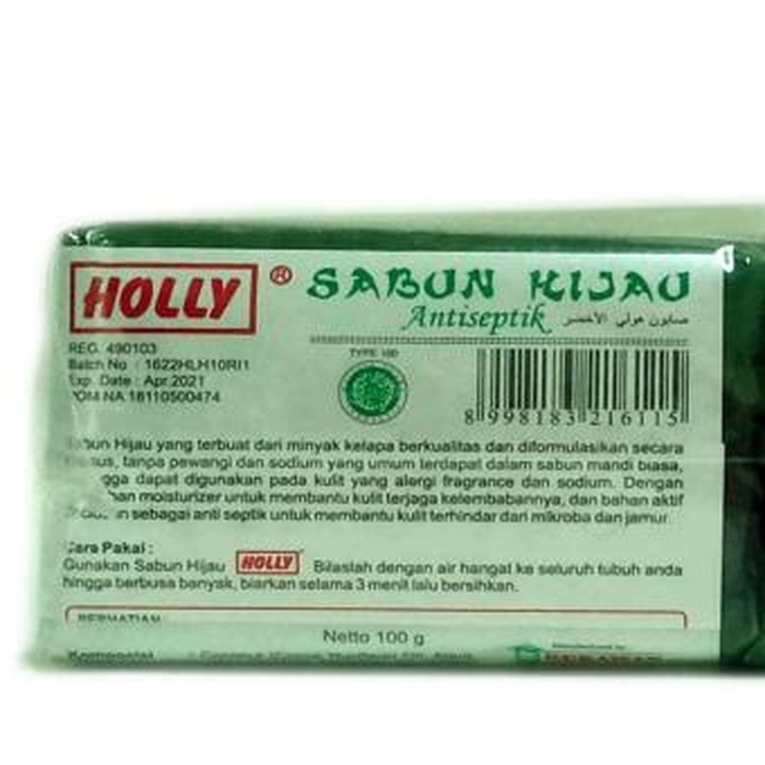 Holly Sabun Hijau 80 Gr-Sabun Kulit Gatal Gatal Antiseptik
