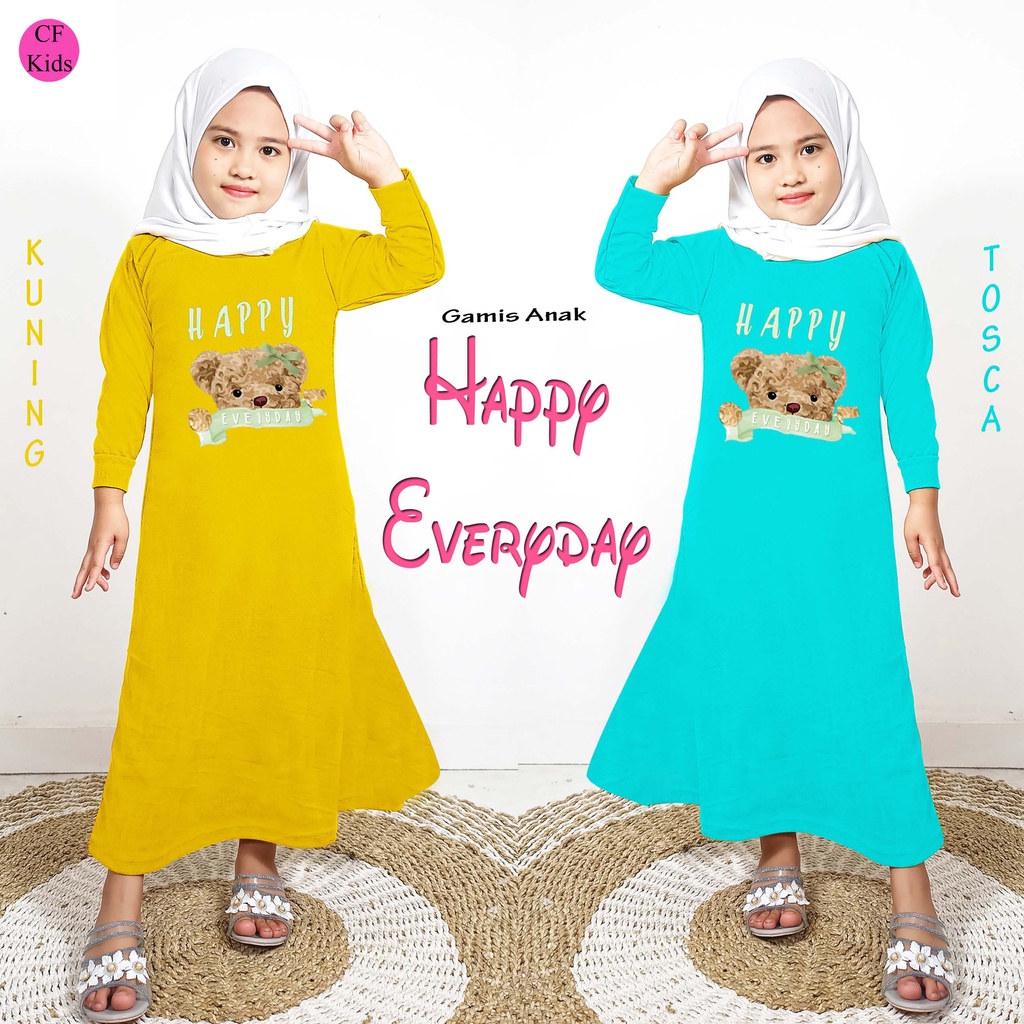 Gamis Anak Perempuan DTF Happy Bear CF Kids