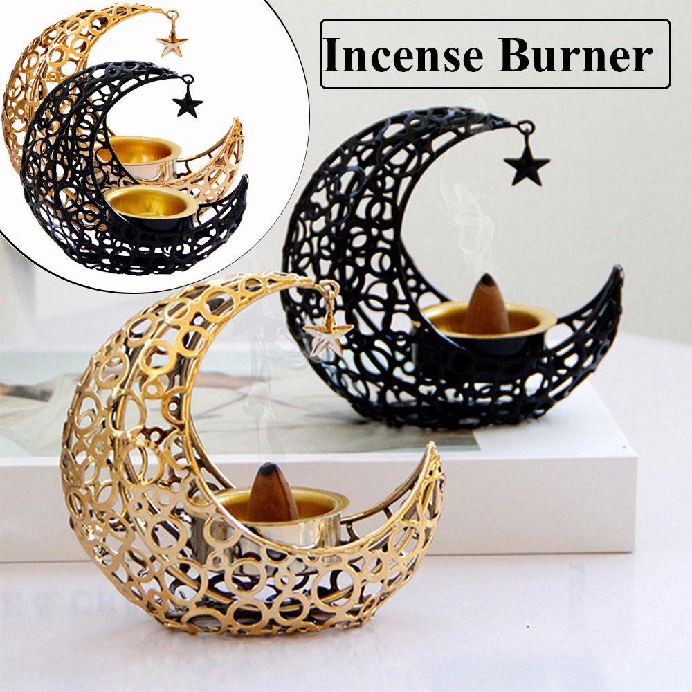 Solighter Incense Burner Dekorasi Rumah Tungku Aromaterapi Logam Bulan