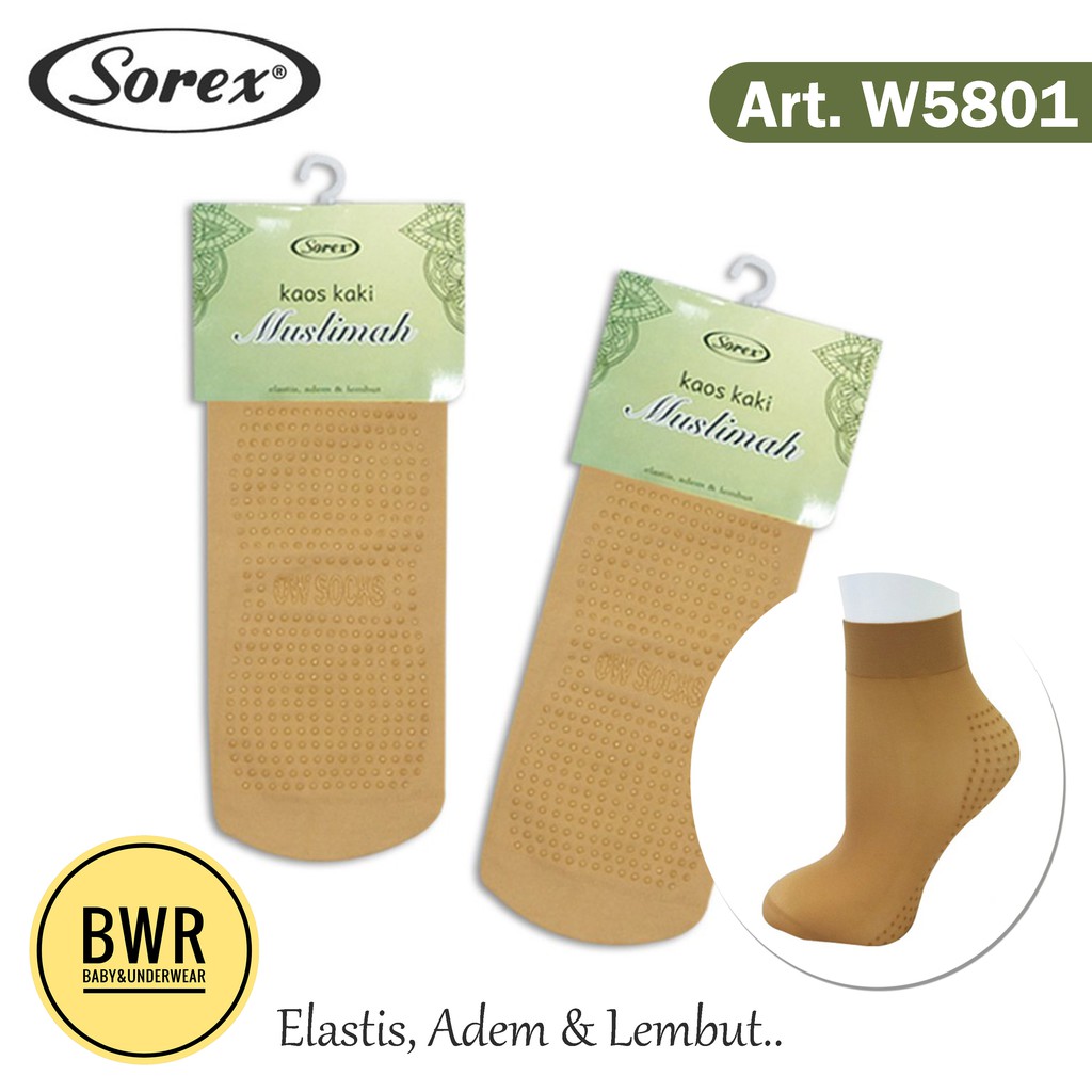 Kaos Kaki Sorex W5801 Muslimah Wanita / 5801 Pendek Kaos Kaki Ngaji Anti Slip [ Low ] | Bwr