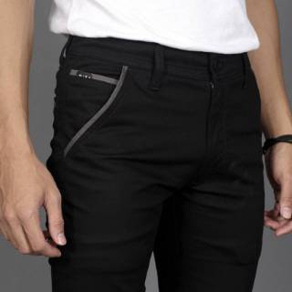 WISH CHINO  STRIP BLACK CELANA  WISH CELANA  PANJANG 