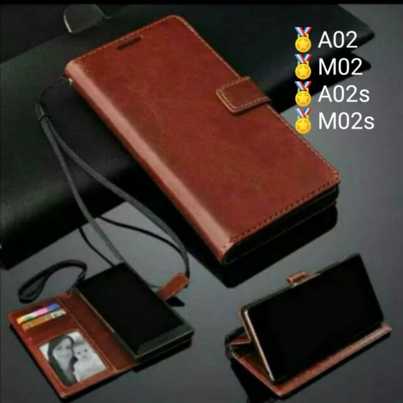 Case Samsung A02s M02s A02 M02 S Sarung Dompet Wallet Kulit Leather Flip Folio Book Cover Casing