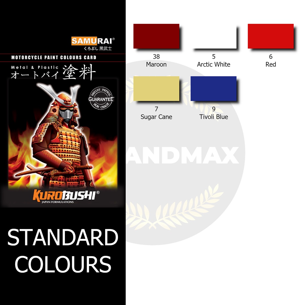 Pilox Cat Samurai Paint Warna Standard - Black Flat Clear White Red Silver Yellow Green Blue 400 ml