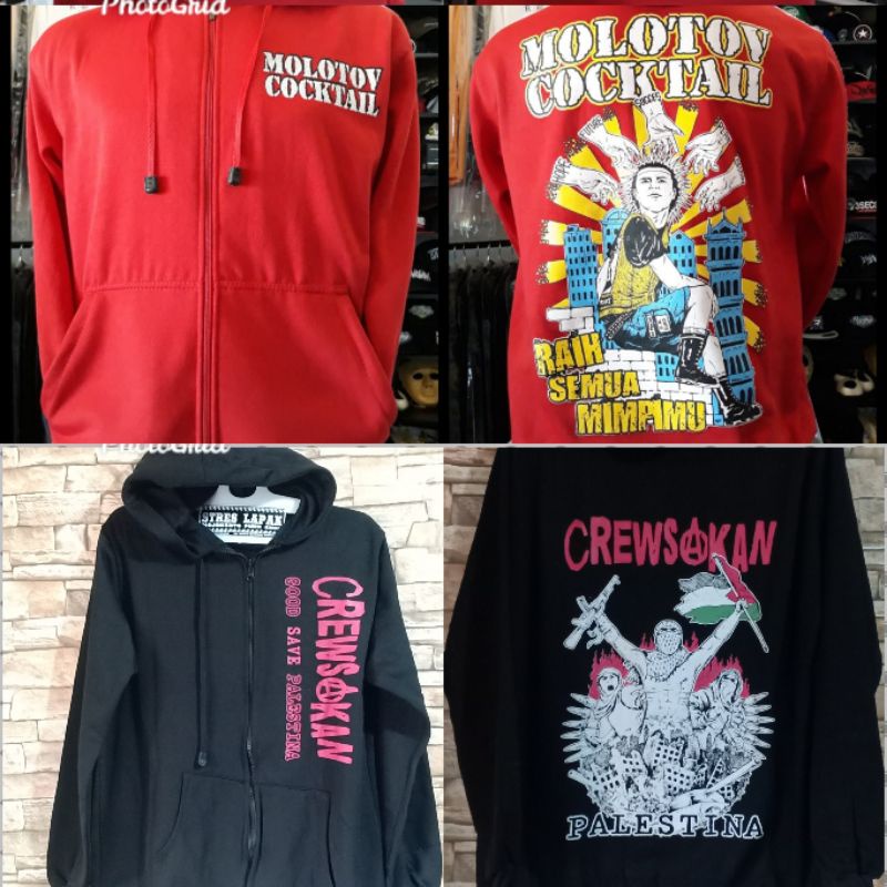 SWITER HOODIE jacket JAKET PUNK CRASS DISCLOSE KONTRADIKSI MOLOTOV COCKTAIL CREWSAKAN SABOTAGE DISRU