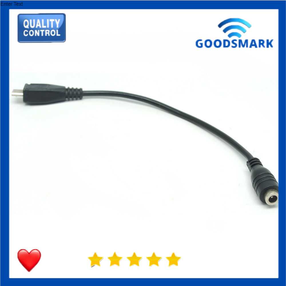 Micro USB to Female Jack 3.5 x 2.1mm Adapter Cable