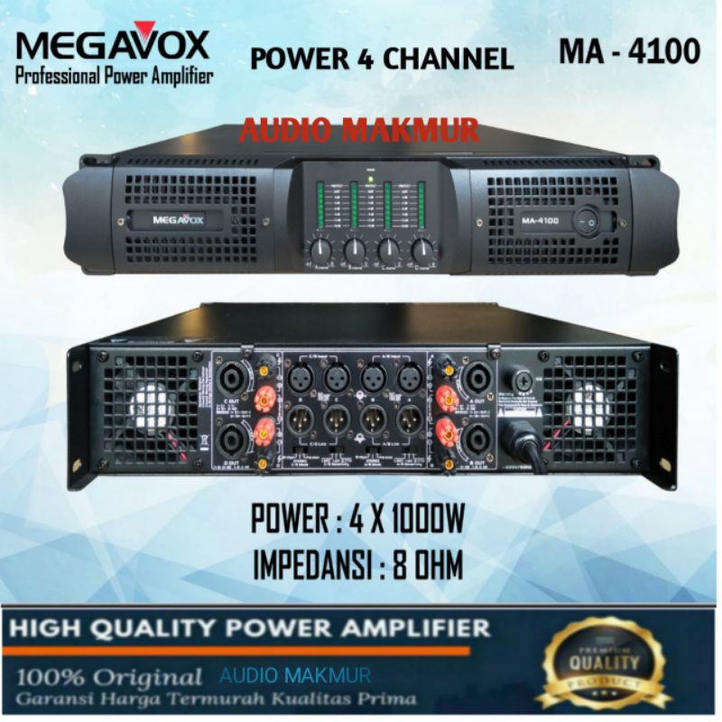 POWER AMPLIFIER MEGAVOX MA4100/MA4100 4CHANNEL ORIGINAL
