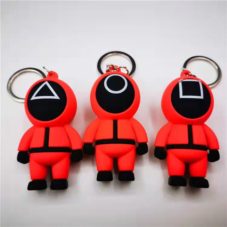 G021 | 3D Squid Game Gantungan Kunci Karakter Model Bentuk Korea Lucu Unik / Keychain Rubber Ganci