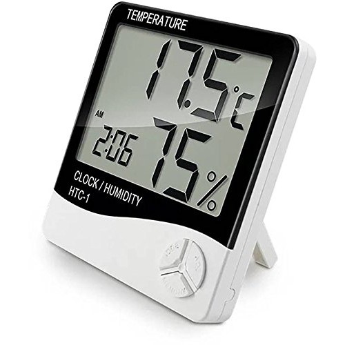 HTC 1 Digital Hygrometer Temperature Meter Termometer Clock HTC 1 - B19009