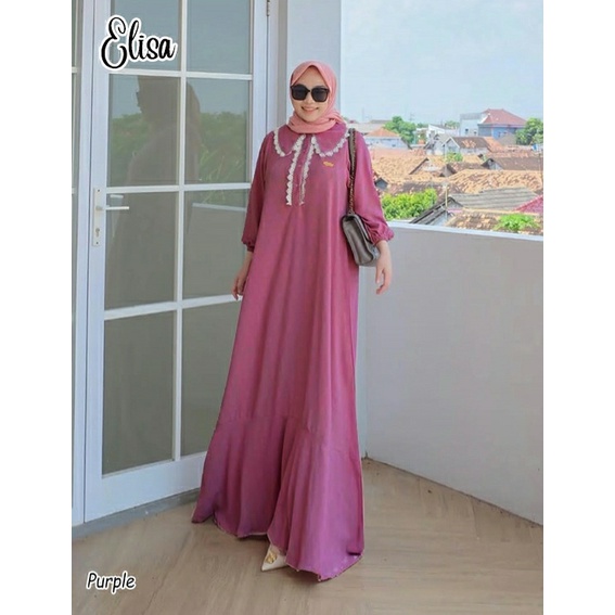 CASUAL DRESS PANJANG ELISA BAHAN ADEM