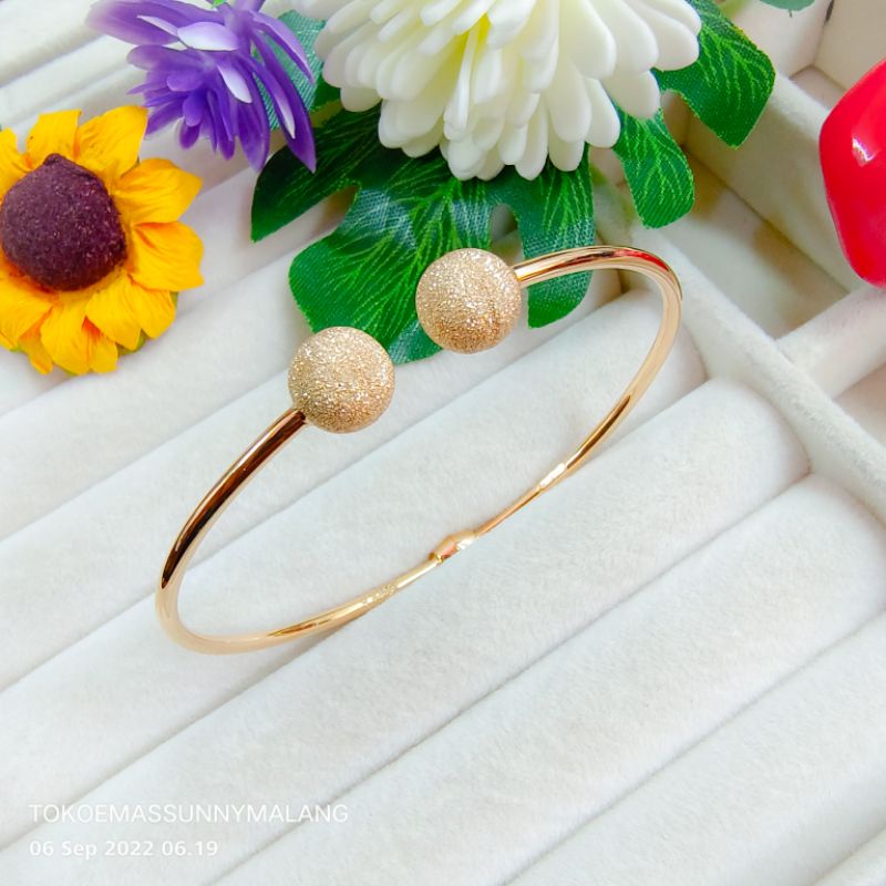 Gelang love bulat emas asli 300%