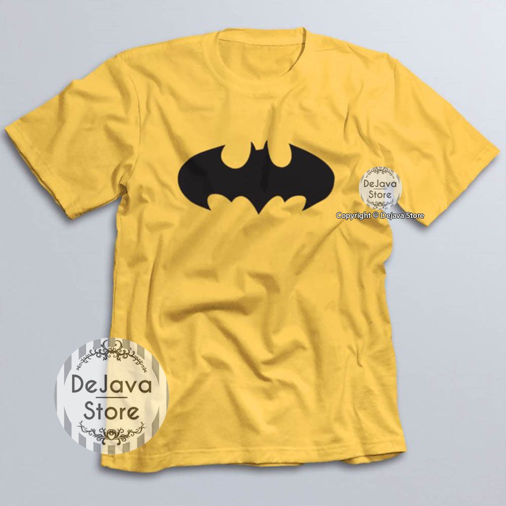 Kaos SUPERHERO BATMAN Baju Tshirt Distro Pria Wanita Unisex Original Cotton Combed 30s Populer | 034-KUNING