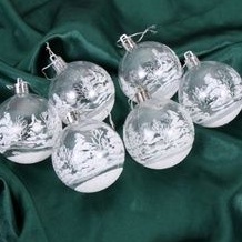 bola natal salju transparan 6pcs 6cm