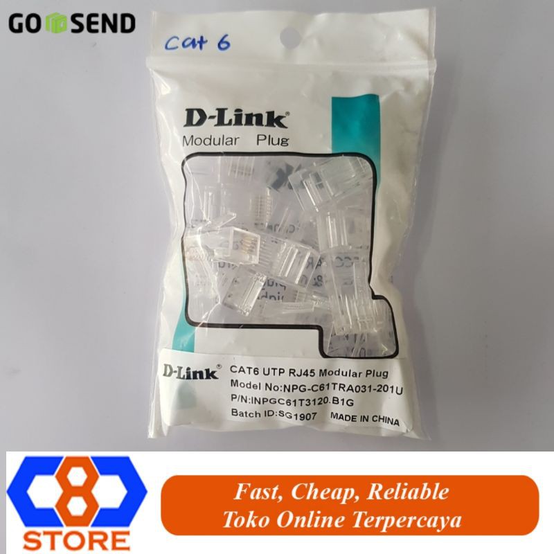 CONNECTOR RJ45 KONEKTOR RJ45 DLINK CAT 6 20 PCS ORIGINAL