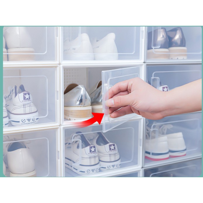 Retaily  - HL0197 Box Sepatu Plastik Transparan Bening Kotak Lipat Kotak Sepatu Transparan